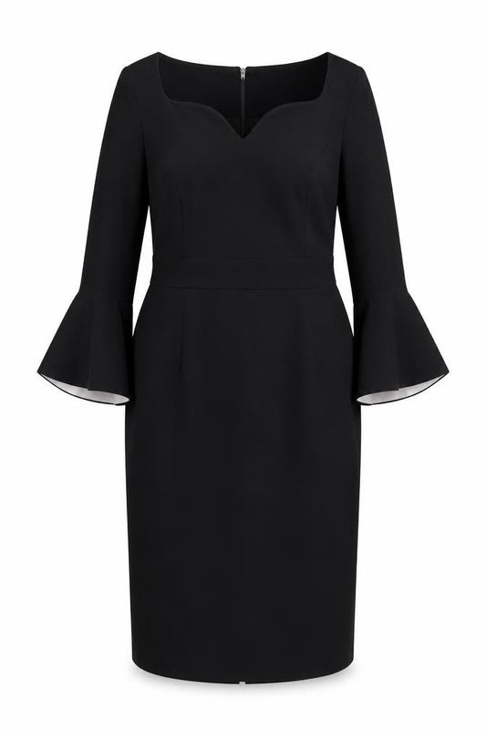 Definitions Womens Black Polyester A-Line Size 12 V-Neck Zip