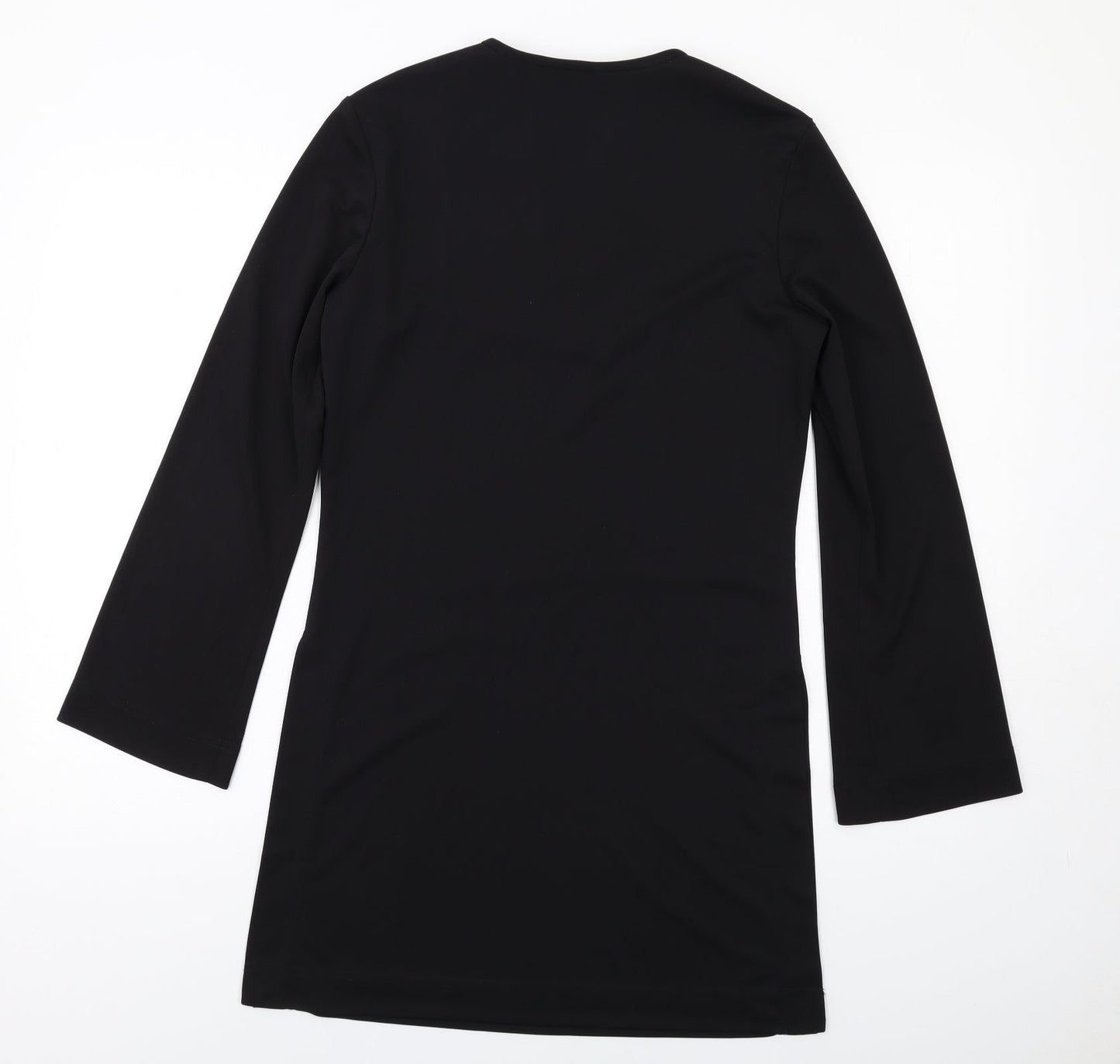 EAST Womens Black Polyester A-Line Size 10 V-Neck Pullover