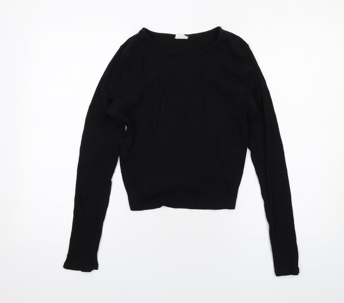 Cotton On Womens Black Cotton Basic Blouse Size M Round Neck