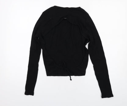 Cotton On Womens Black Cotton Basic Blouse Size M Round Neck