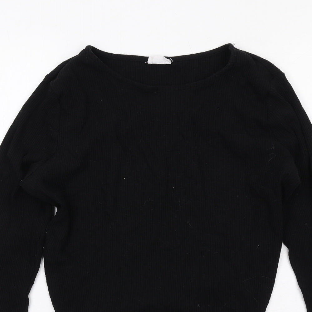 Cotton On Womens Black Cotton Basic Blouse Size M Round Neck