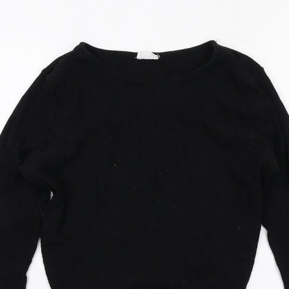 Cotton On Womens Black Cotton Basic Blouse Size M Round Neck