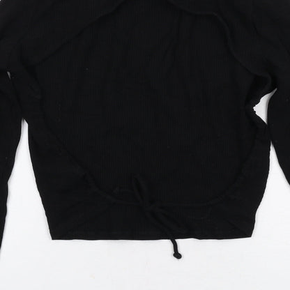 Cotton On Womens Black Cotton Basic Blouse Size M Round Neck