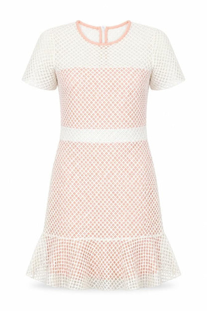 ASOS Womens Pink Polyester Shift Size 8 Crew Neck Zip