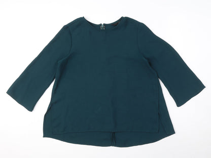 Womens UK Size 8 Topshop Green Basic Blouse