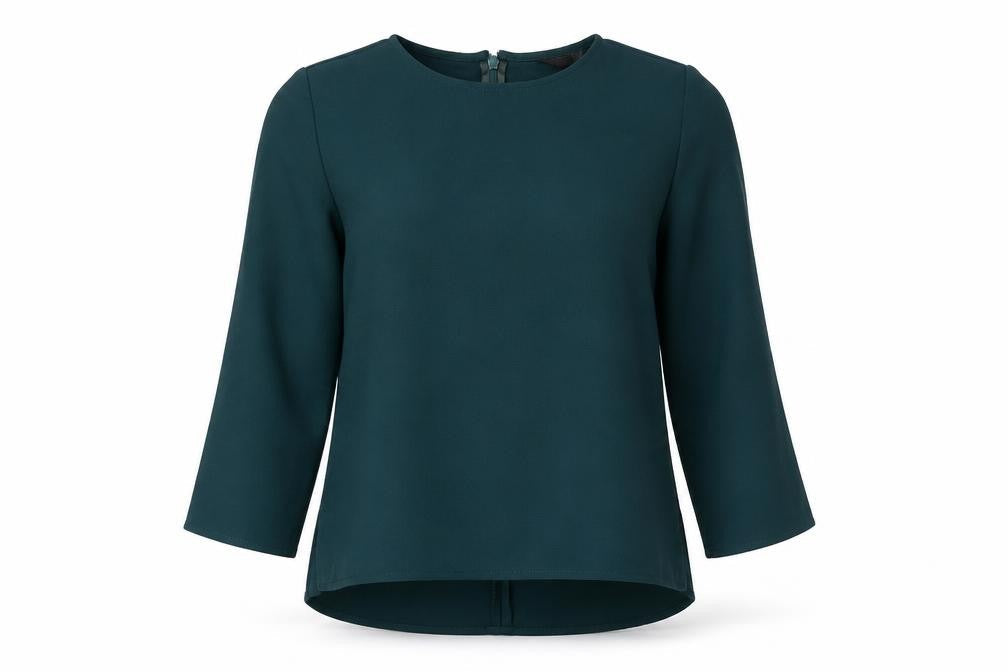 Womens UK Size 8 Topshop Green Basic Blouse