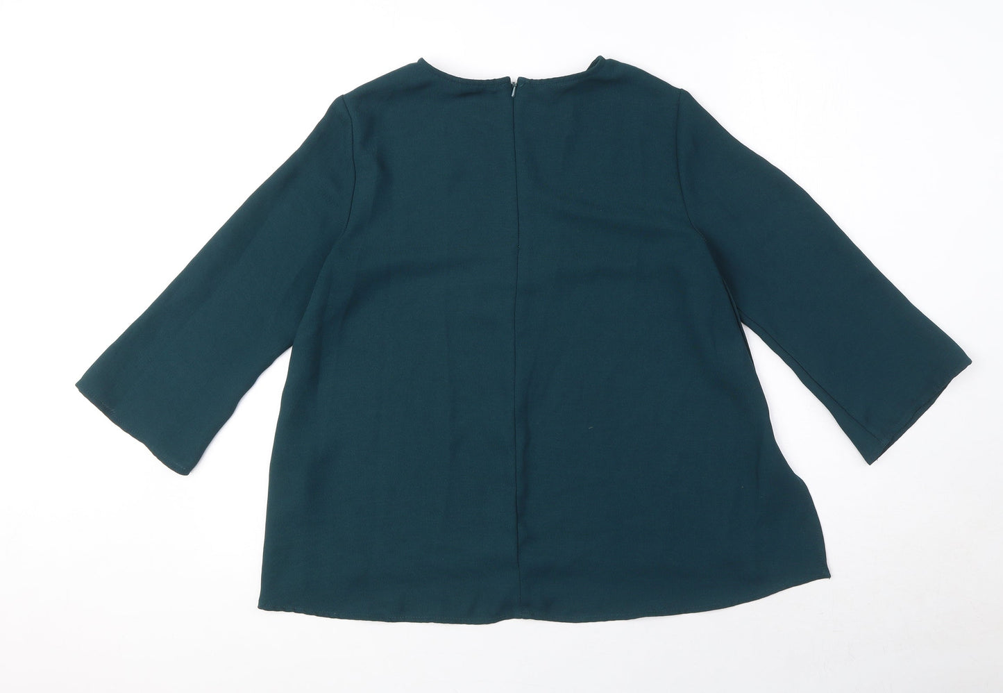Womens UK Size 8 Topshop Green Basic Blouse