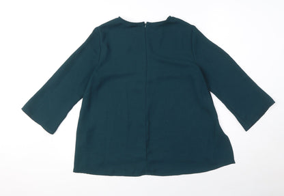 Womens UK Size 8 Topshop Green Basic Blouse