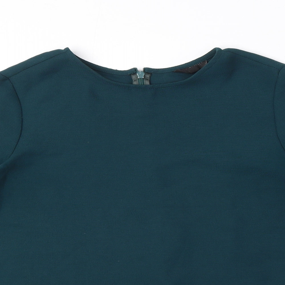 Womens UK Size 8 Topshop Green Basic Blouse