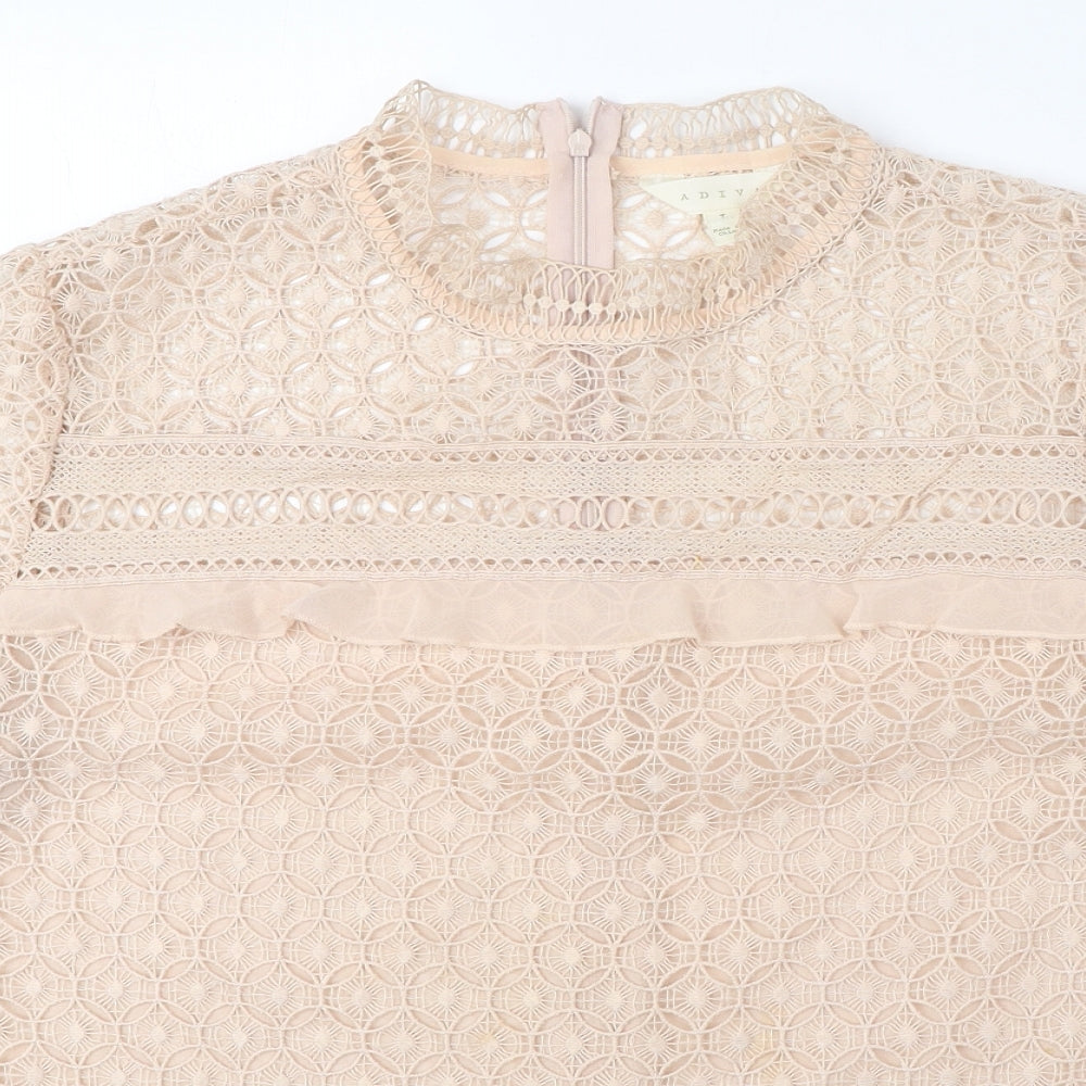 Womens UK Size L Adiva Pink Basic Blouse