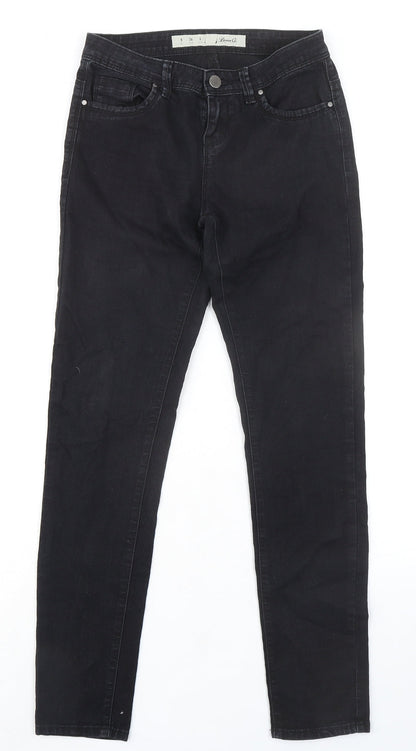 Denim & Co. Womens Black Cotton Skinny Jeans Size 8 L30 in Regular Zip