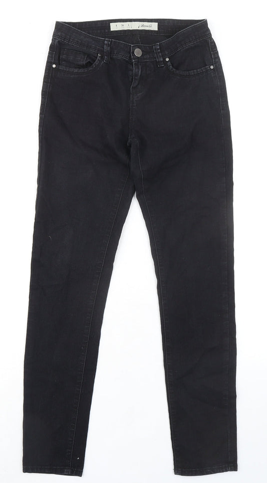Denim & Co. Womens Black Cotton Skinny Jeans Size 8 L30 in Regular Zip