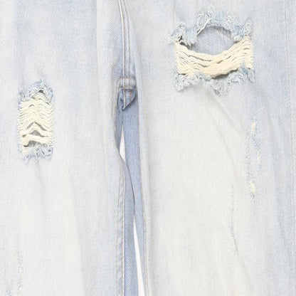 Boohoo Mens Blue Cotton Skinny Jeans Size 32 in L35 in Regular Button