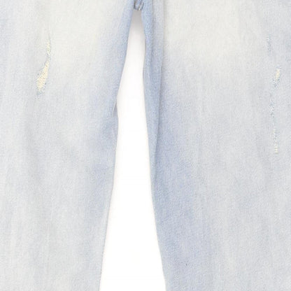 Boohoo Mens Blue Cotton Skinny Jeans Size 32 in L35 in Regular Button