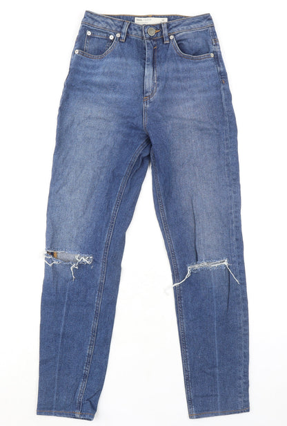 ASOS Womens Blue Cotton Mom Jeans Size 26 in L28 in Regular Zip