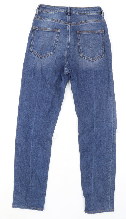 ASOS Womens Blue Cotton Mom Jeans Size 26 in L28 in Regular Zip