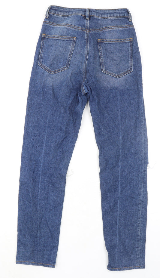 ASOS Womens Blue Cotton Mom Jeans Size 26 in L28 in Regular Zip