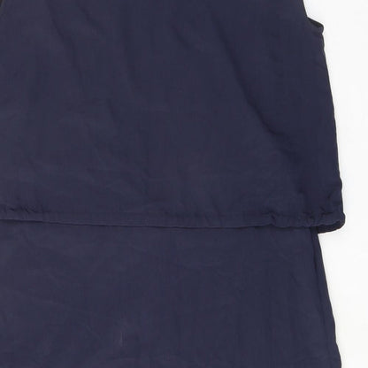 H&M Womens Blue Polyester A-Line Size M Boat Neck Pullover - Lace Detail