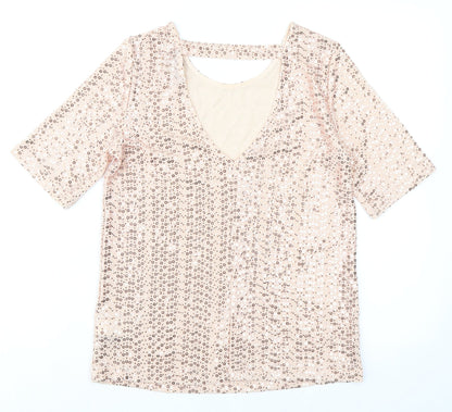 Womens UK Size 6 NEXT Pink Basic Blouse