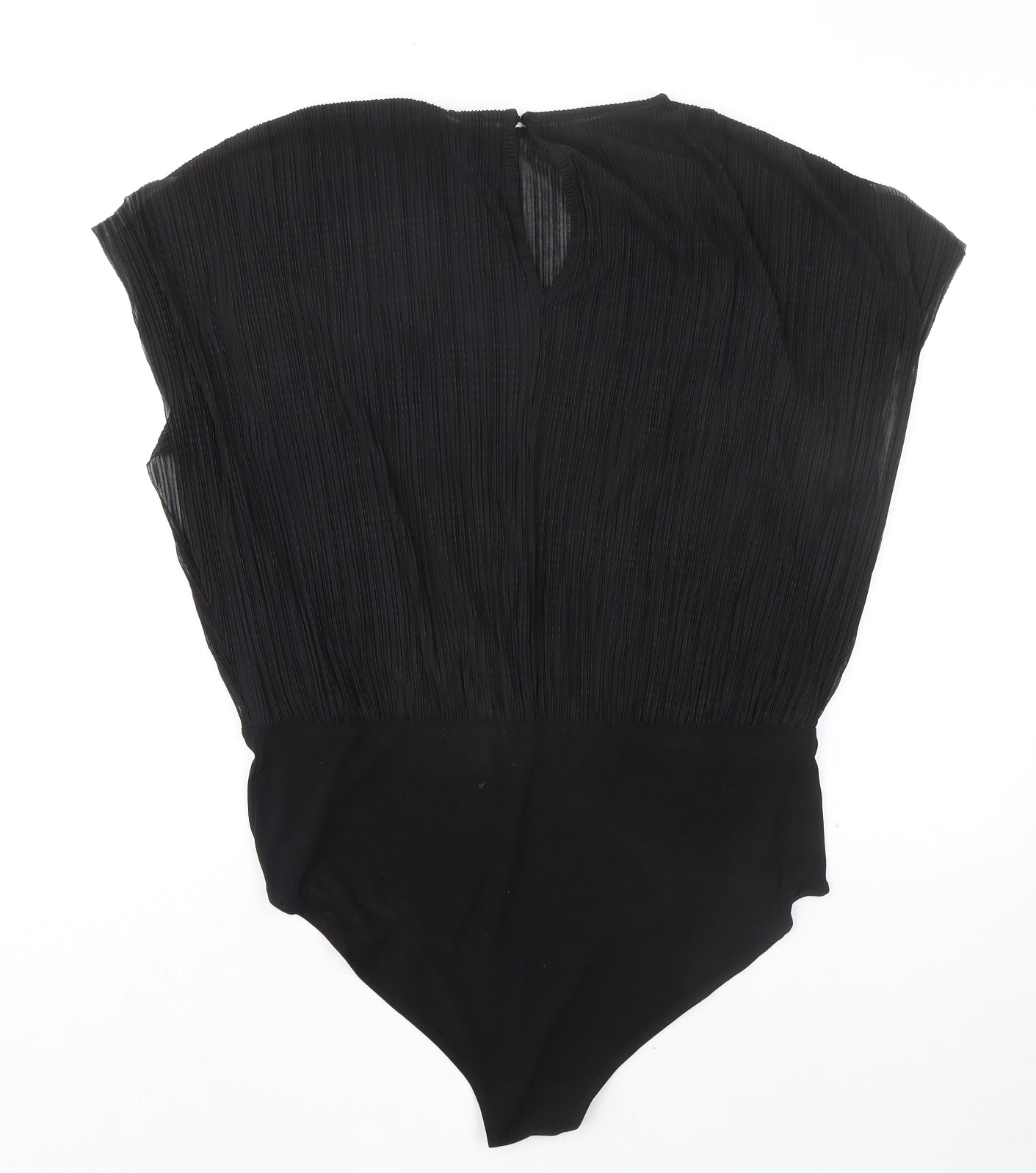 Warehouse Womens Black Polyester Bodysuit One-Piece Size 14 Snap