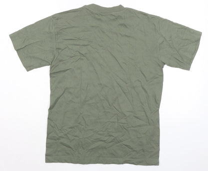 Womens UK Size S Hanes Green Basic T-Shirt