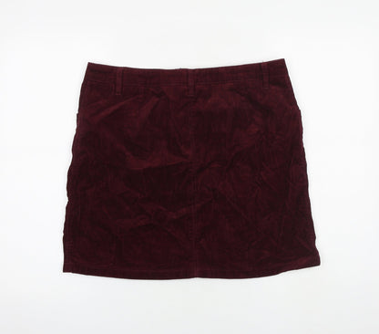 Studio Womens Red Cotton A-Line Skirt Size 14 Zip
