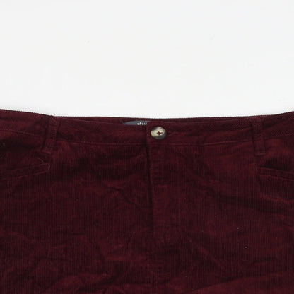 Studio Womens Red Cotton A-Line Skirt Size 14 Zip