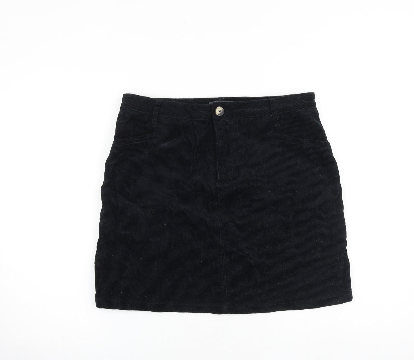 Studio Womens Blue Cotton A-Line Skirt Size 14 Zip