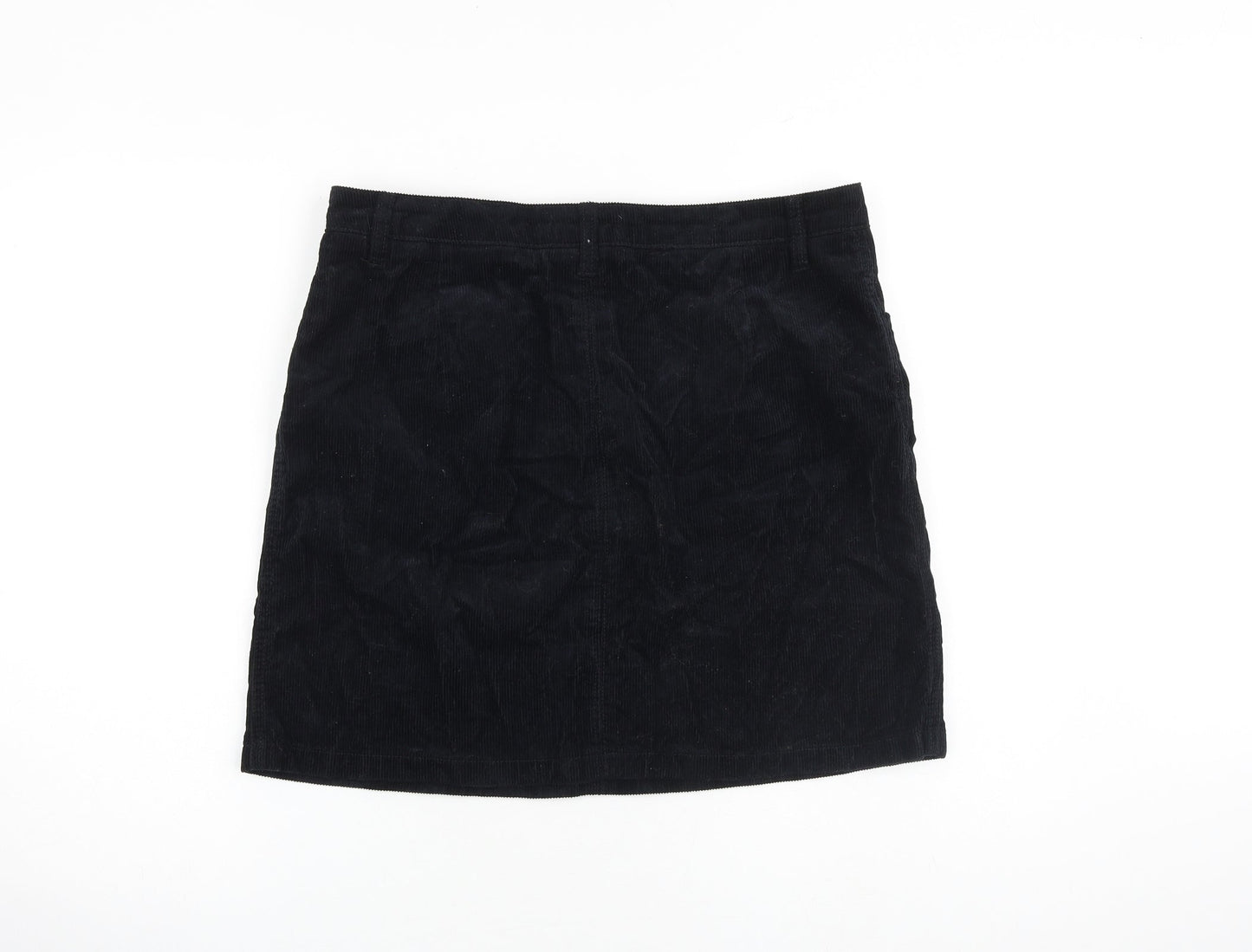 Studio Womens Blue Cotton A-Line Skirt Size 14 Zip