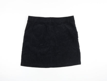 Studio Womens Blue Cotton A-Line Skirt Size 14 Zip