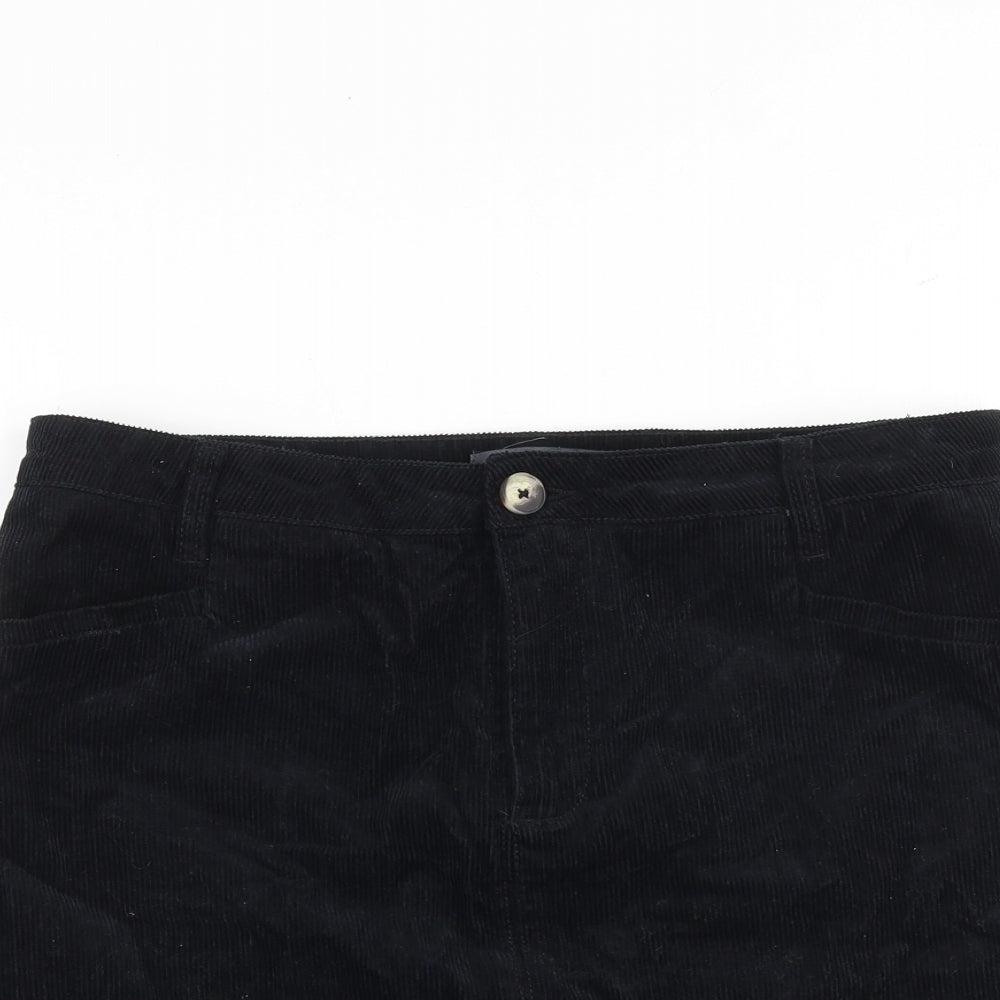 Studio Womens Blue Cotton A-Line Skirt Size 14 Zip