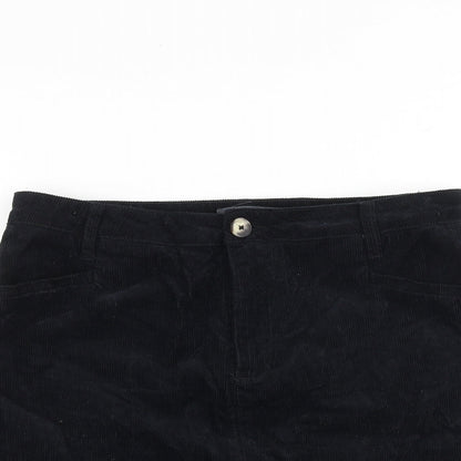 Studio Womens Blue Cotton A-Line Skirt Size 14 Zip
