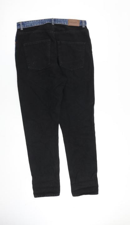 Monki Womens Blue Cotton Tapered Jeans Size 29 in L29 in Regular Zip
