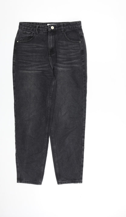 Redial Womens Grey Cotton Tapered Jeans Size 8 L27 in Regular Zip