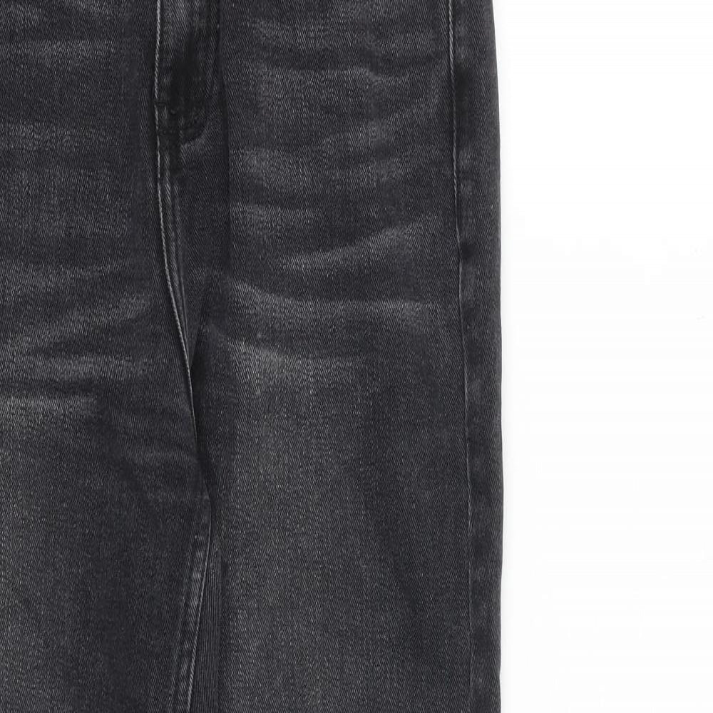 Redial Womens Grey Cotton Tapered Jeans Size 8 L27 in Regular Zip