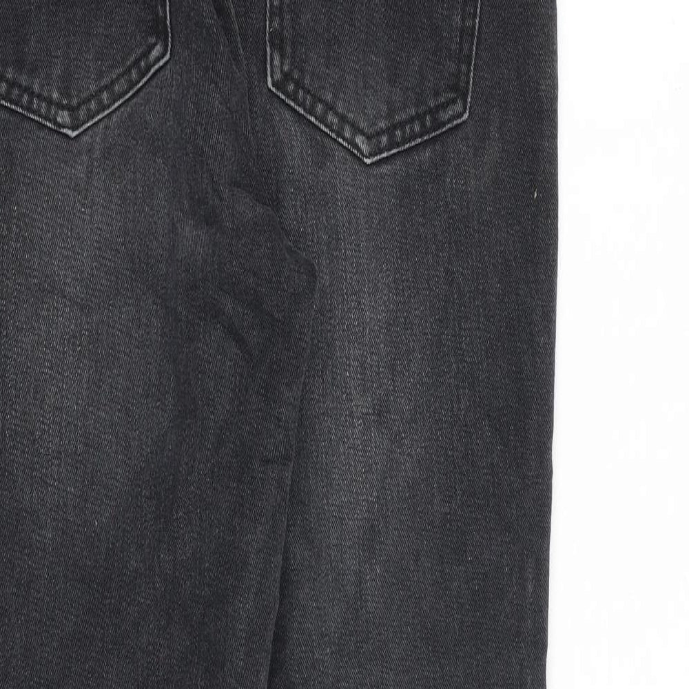 Redial Womens Grey Cotton Tapered Jeans Size 8 L27 in Regular Zip