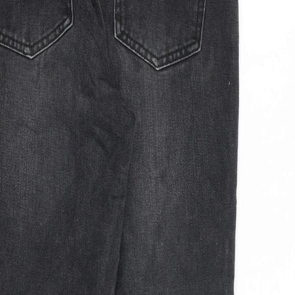 Redial Womens Grey Cotton Tapered Jeans Size 8 L27 in Regular Zip