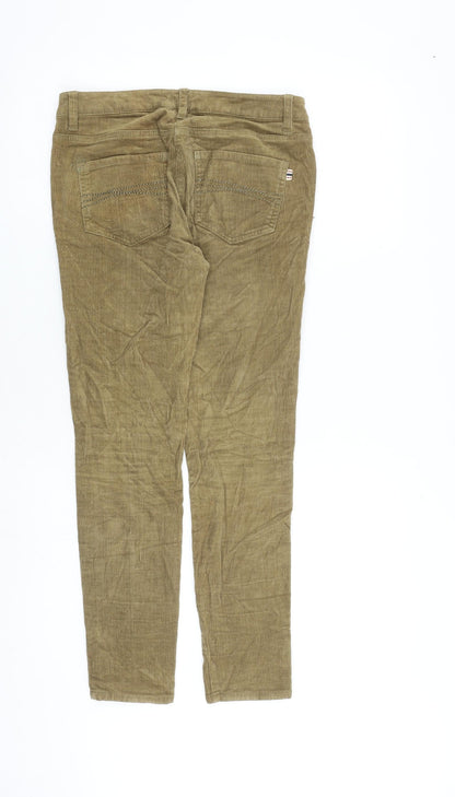 Johnnie. B Womens Brown Cotton Trousers Size 26 in L28 in Regular Zip