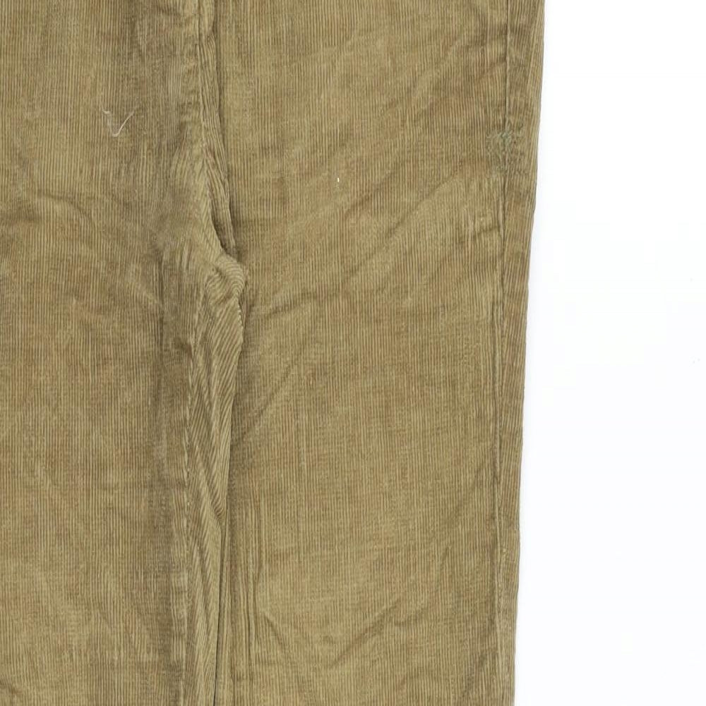 Johnnie. B Womens Brown Cotton Trousers Size 26 in L28 in Regular Zip