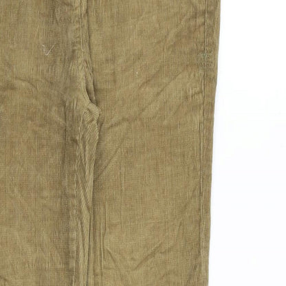 Johnnie. B Womens Brown Cotton Trousers Size 26 in L28 in Regular Zip