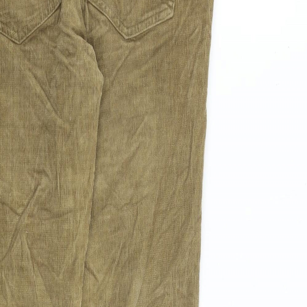 Johnnie. B Womens Brown Cotton Trousers Size 26 in L28 in Regular Zip