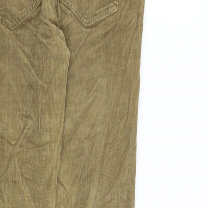 Johnnie. B Womens Brown Cotton Trousers Size 26 in L28 in Regular Zip