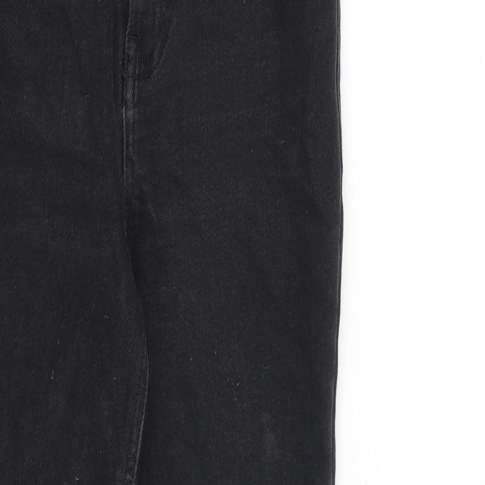 New Look Womens Black Cotton Skinny Jeans Size 8 L27 in Slim Zip - Raw Hem