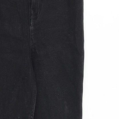 New Look Womens Black Cotton Skinny Jeans Size 8 L27 in Slim Zip - Raw Hem