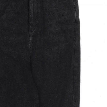 Miss Selfridge Womens Black Cotton Tapered Jeans Size 8 L29 in Regular Zip
