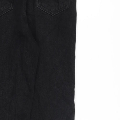 Miss Selfridge Womens Black Cotton Tapered Jeans Size 8 L29 in Regular Zip