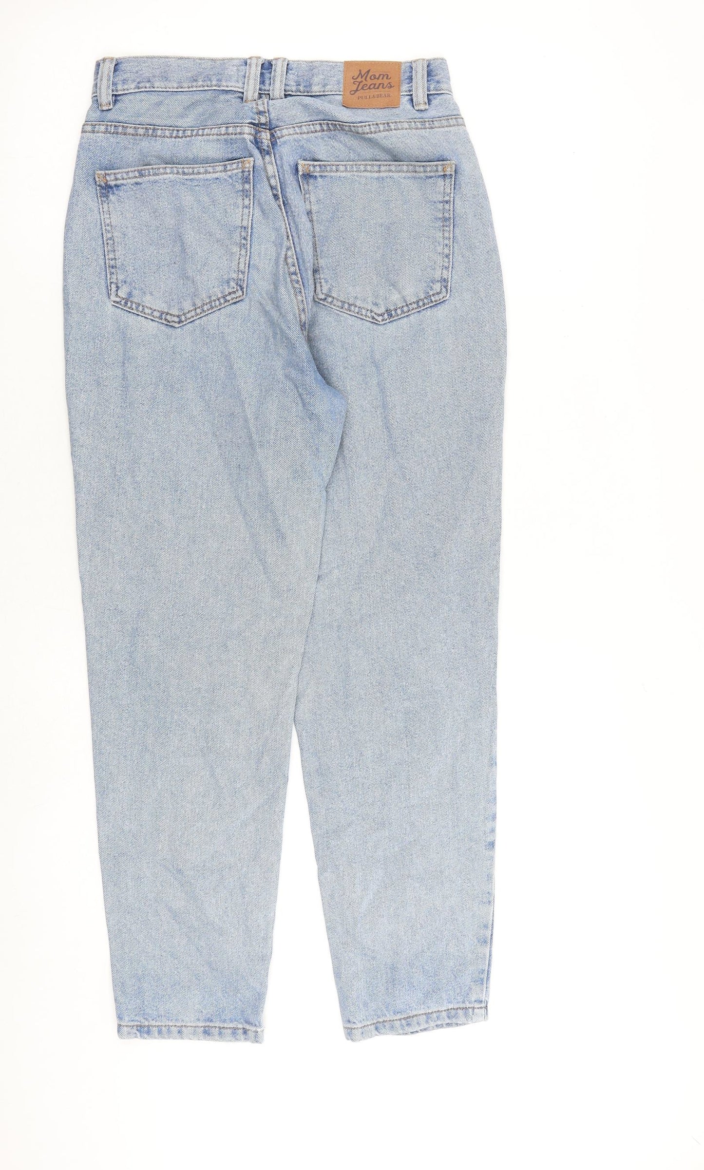 Pull&Bear Womens Blue Cotton Tapered Jeans Size 6 L27 in Regular Zip