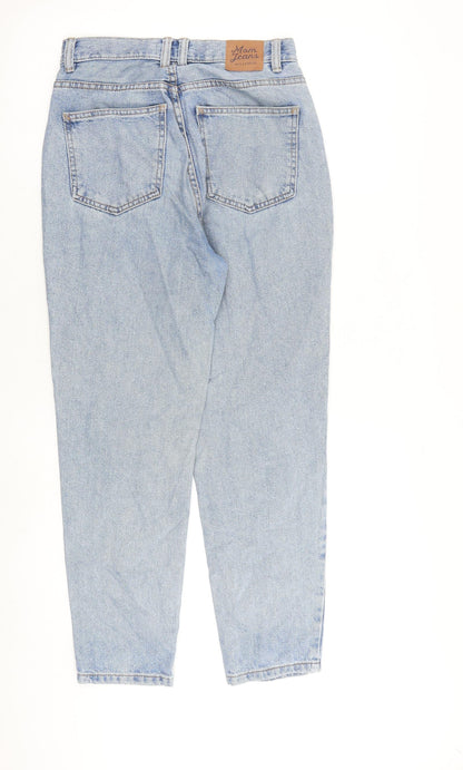 Pull&Bear Womens Blue Cotton Tapered Jeans Size 6 L27 in Regular Zip