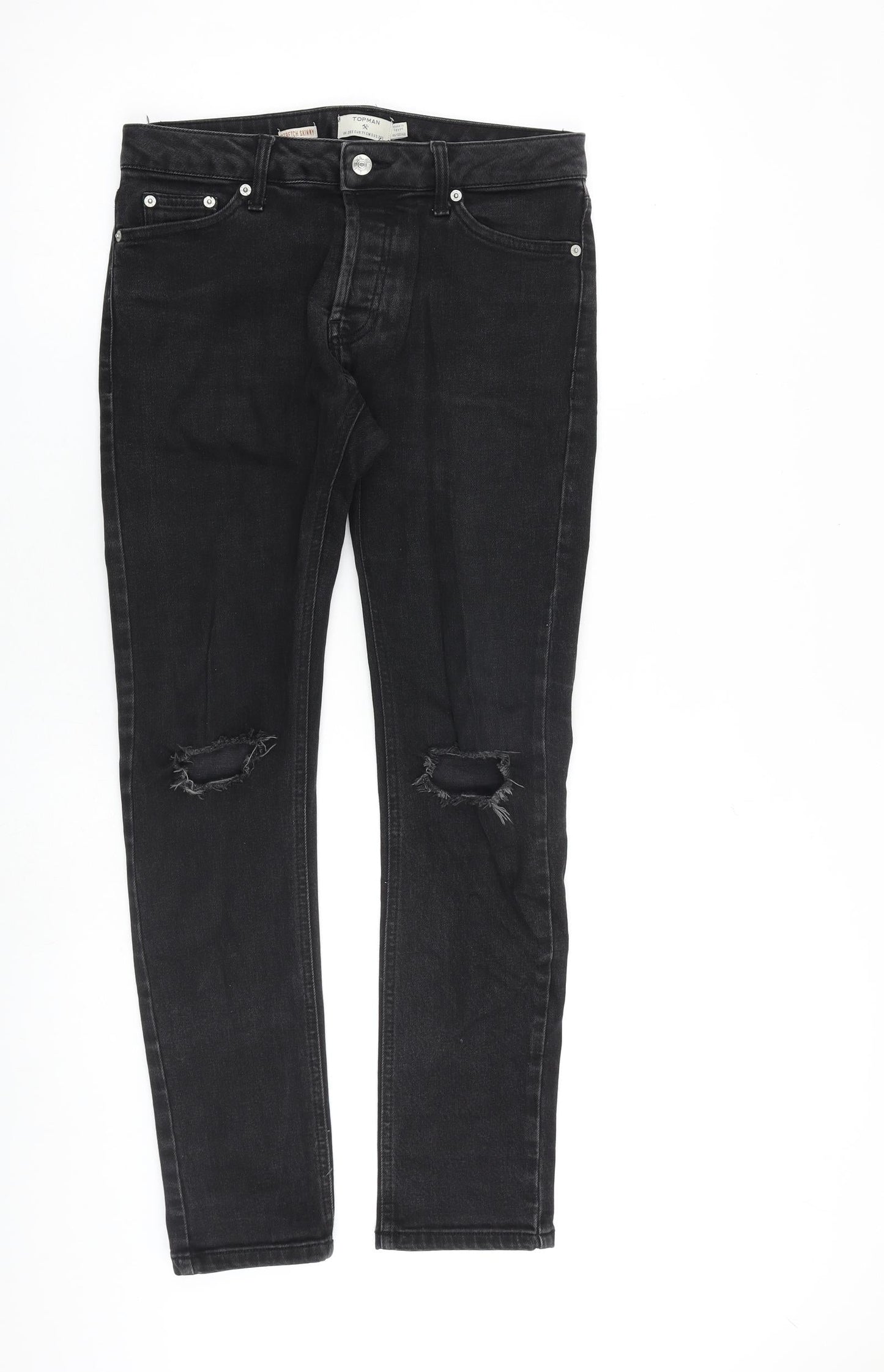 Mens UK Size 28 in Topman Slim Fit Skinny Grey Jeans