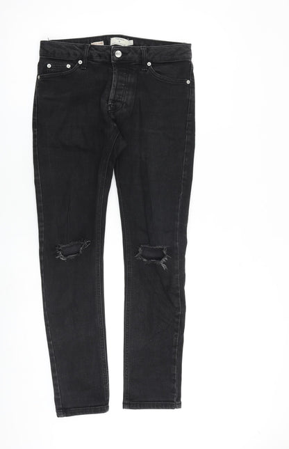 Mens UK Size 28 in Topman Slim Fit Skinny Grey Jeans